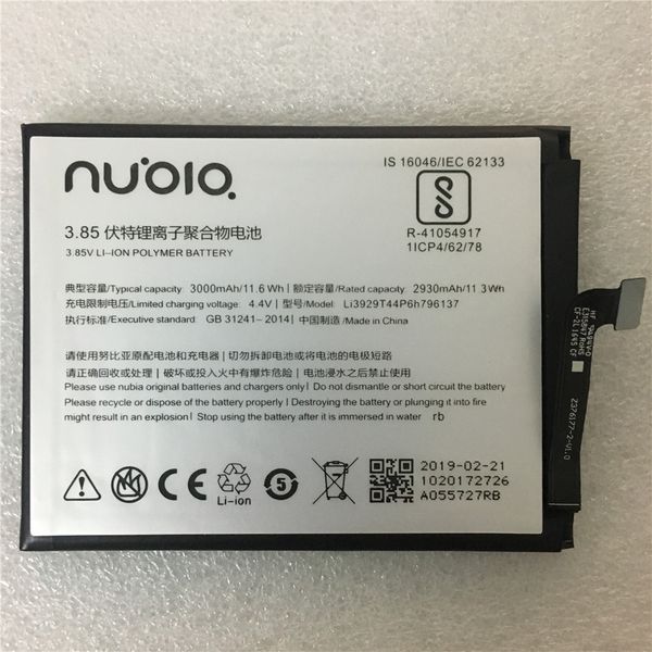 

100% original li3929t44p6h796137 battery for zte nubia z11minis z11 minis nx549j z17mini z17 mini nx569h nx569j battery 3000mah