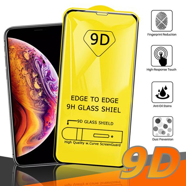 

9D Полное Покрытие Клей Закаленное Стекло Для iPhone 2019 PRO XR XS MAS X 8 Защитная пленка для