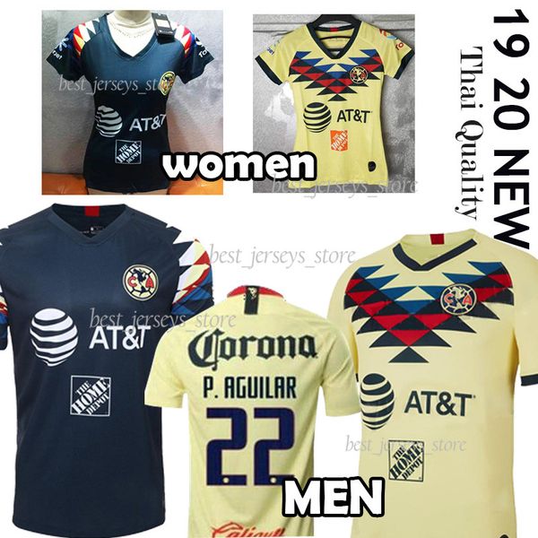 

Thail 2019 LIGA MX Club America soccer Jerseys 19/20 America team 10 C.DOMINGUEZ 24 O.PERALTA P.AGUILAR Football shirt uniform