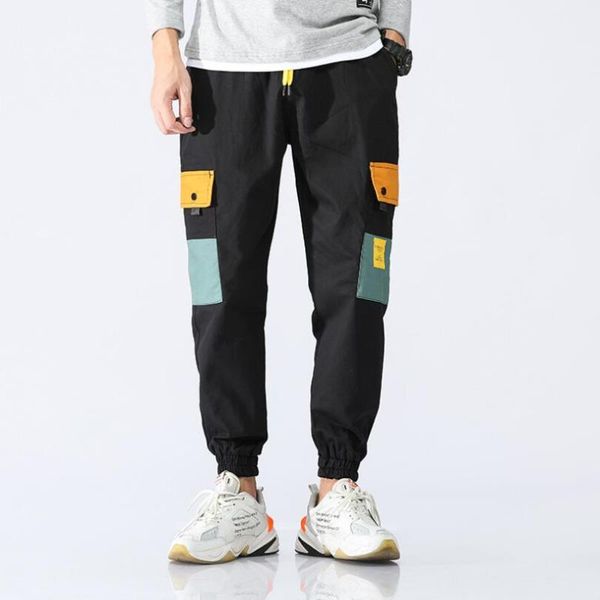 

2020 new autumn track pants men fashion brand trousers men streetwear mens joggers pants cargo casual loose w741, Black