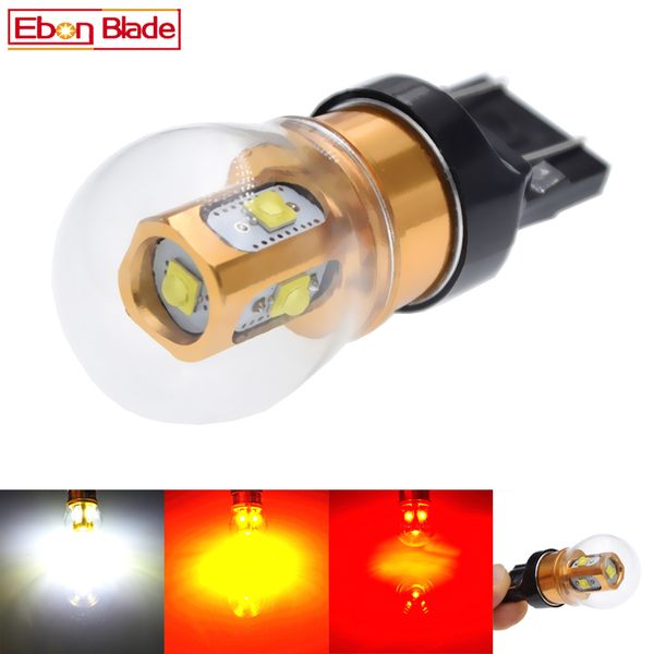 

2pcs t20 w21w led wy21w w21/5w 7440 7443 led bulbs t25 3157 p27/7w xbd chips auto lamp white red amber car light 10v-30v dc