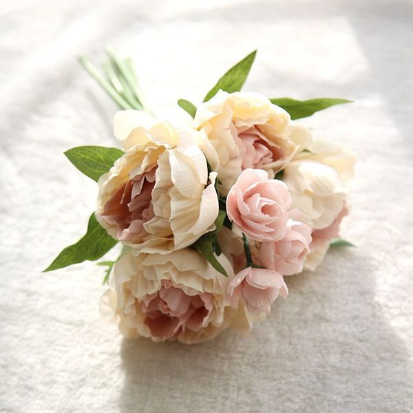 

artificial flowers silk peony bouquet fake flowers diy flower arrangements sztuczne kwiaty for wedding home office garden decor