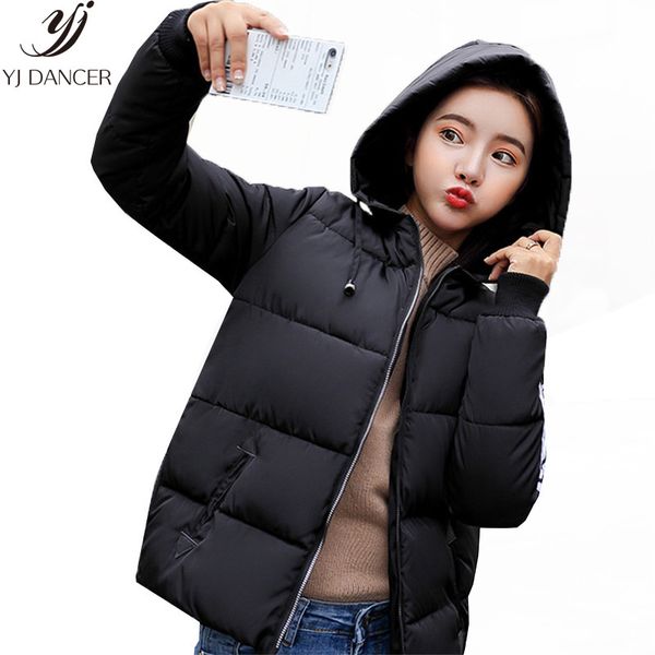 

2018 new long sleeve winter female warm coat thicken fashion casual hooded collar women's europe america cotton clothing css220, Black