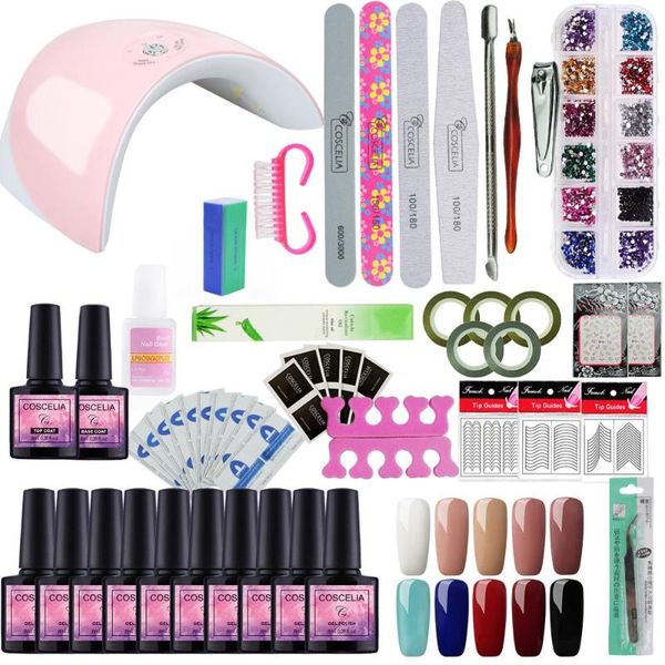 

coscelia manicure set for nail gel nail polish set manicure with 10 pcs gel varnish full tools for