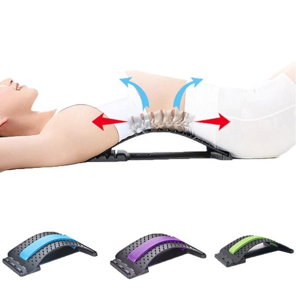 

back stretch equipment massager massageador magic stretcher fitness lumbar support relaxation spine pain relief