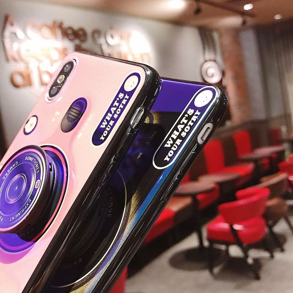 

retro for iphone xs max camera case with multi-function kickstand designer phone case blue-ray silicone for iphone xs max case
