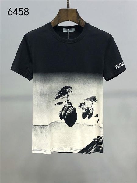 

2020new men's t-shirt short-sleeved cotton skull print t-shirt round neck slim t-shirt men's fashion pullover skateboard, White;black