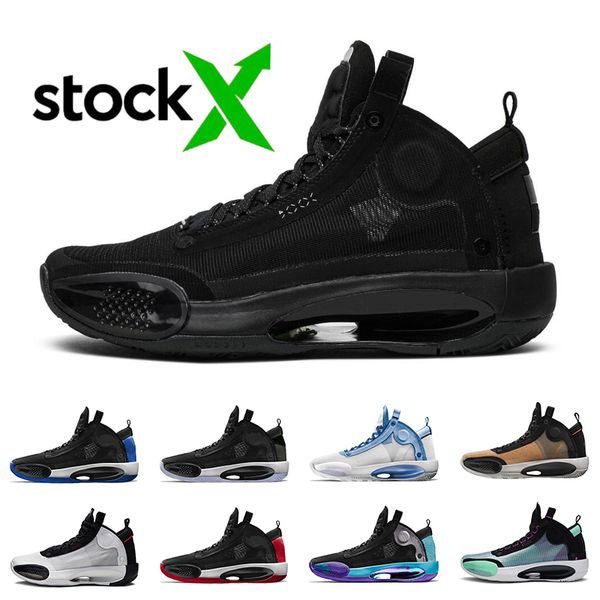 

2020 sell brand stock x men jumpman 34 black cat luxury designer basketball shoes amber rise trainers youth athletic sports size 7-12, White;red