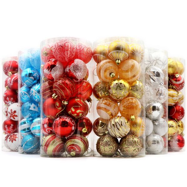 

wholesale christmas balls light ball 6cm24pcs colored painted ball set christmas decorations christmas tree decoration ball barrel