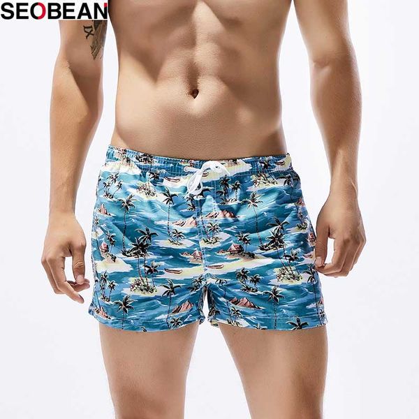 

men's quick dry boardshorts bathing suits swimming trunks tropical volley beach shorts (blue/white size: s-xl