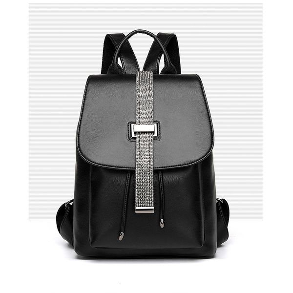 

women's genuine leather backpacks 2020 female casual travel shoulder bags girl fashion black school backpack for women cover back packs