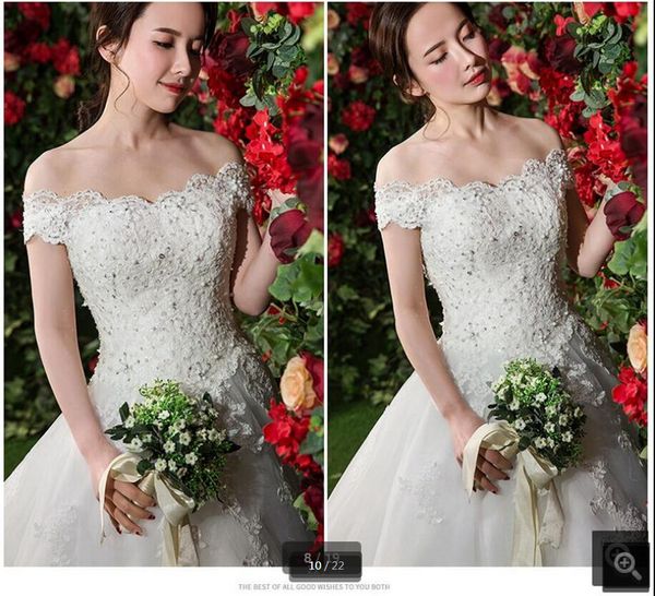 

robe de soiree белое кружево с плеча сексуальное свадебное платье 2019 бальное платье аппликации из бисера жемчуг стильные свадебные платья, White