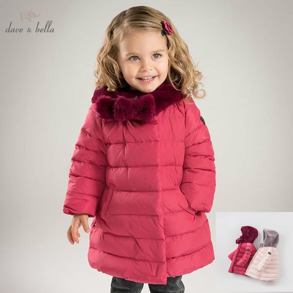 

db6091 dave bella winter baby girls down jacket children white duck down padding coat kids hooded outerwear, Blue;gray