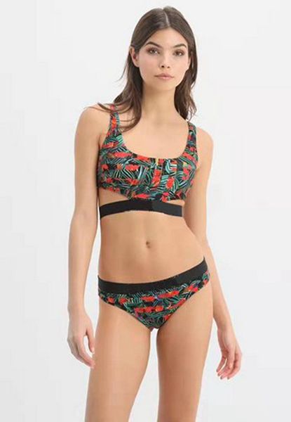 

Women Two Piece Outfits Knit Bikini Set Push Up Bandeau Floral Swimsuit Swimwear Wholesale Swimwear Clothing