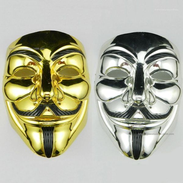

word electroplating mask cosplay costume movie stars party stage mask pvc halloween v, Silver