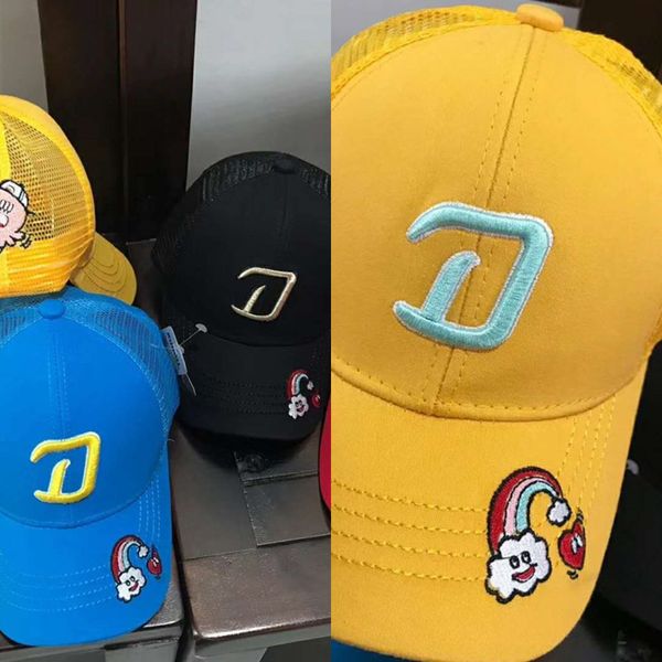 

2020 children's mesh wo baseball men women baseball cap summer cap men's and women's sunshade hat net hat, Yellow