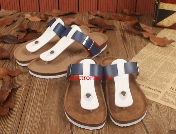 

summer men women couples sandals cork slippers shoes casual outdoor shoes flats buckle fashion beach shoes slides plus size 35-44