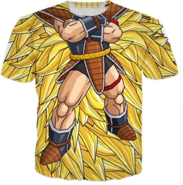 

новая мода женская / мужская классический аниме dargon ball z гоку смешные 3d печати повседневный t-shirt, White;black