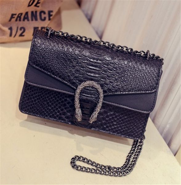 

designer handbags snake leather embossed fashion women chain crossbody bag designer messenger bags shoulder bag newset 3