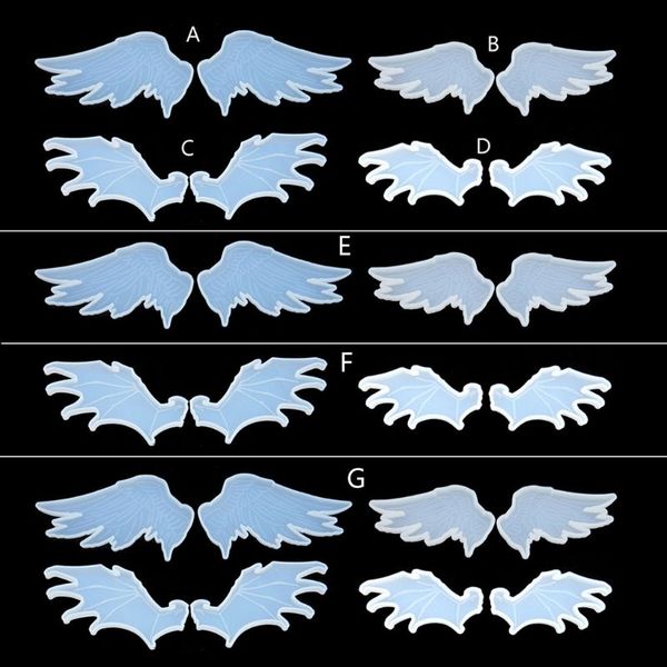 

cute evil angel wings pendant silicone resin jewelry making tools art craft