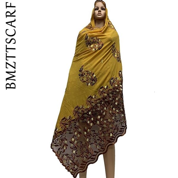 

высокое качество шифон шарф mulim женщин вышивка шифон сращивания тюль материал большой размер шарф для платков bm740 y191015, Blue;gray