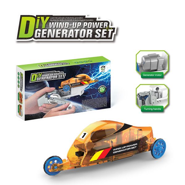 

children's educational toys hand-cranked power tricycle toy self-installed science and education