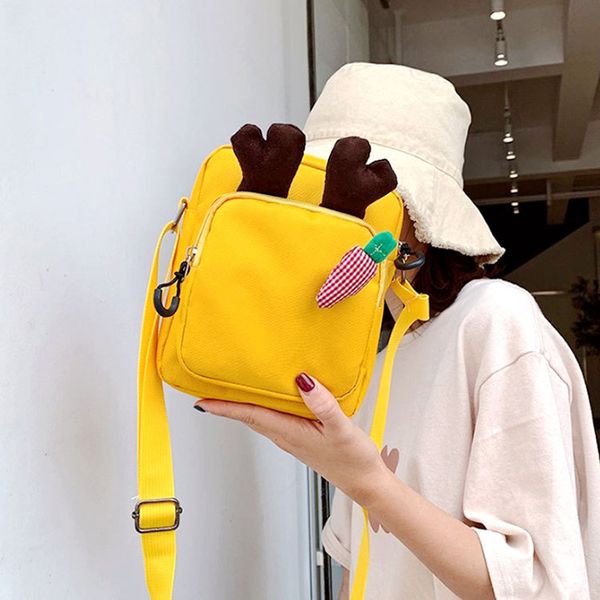 

оленьи рога небольшой холщовый мешок женщины морковь плечо / crossbody сумка мило