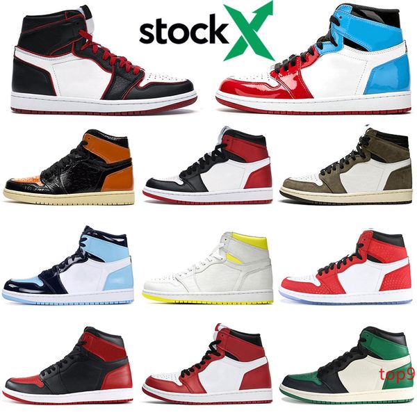 

bloodline 1 1s stock x mens women basketball shoes fearless shattered backboard spiderman travis scott black toe trainers sports sneakers