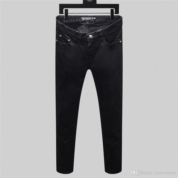 

2020 new mens jeans mens rips stretch jeans fashion designer slim fit washed motocycle denim mens designer joggers, Blue