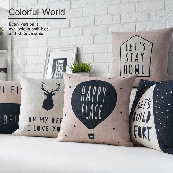 

nordic style cushions decorative pillow cover elephant grey throw pillows case pink deer geometric cushions cover for sofa 45x45