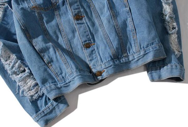 

fashion-2018luxury winter autumn paris men women big hole denim jacket vintage jeans graffiti jacket street coat thick denim jacket, Black;brown