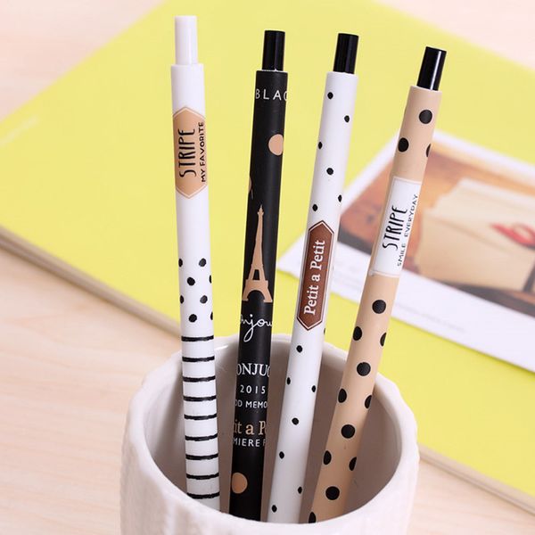 

4pcs new 0.5mm cute kawaii plastic mechanical pencil lovely dots tower automatic pen for kids korean stationery ing, Blue;orange