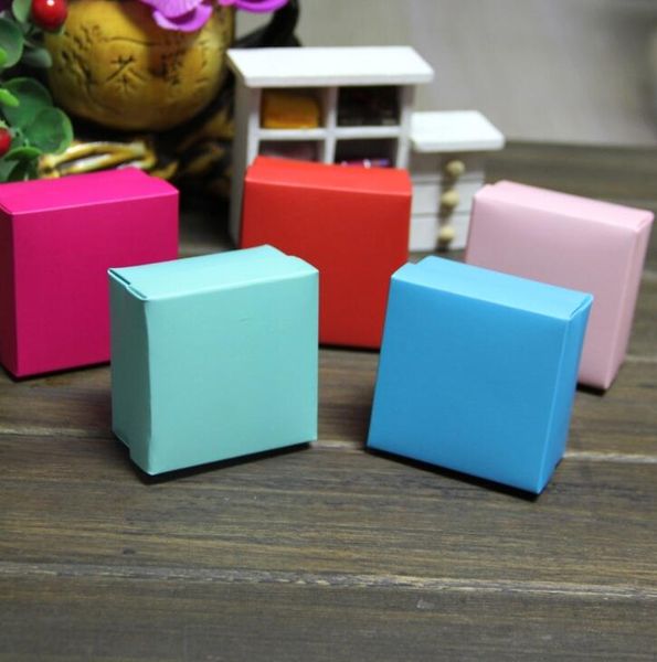 

30pcs wholesale jewelry box craft cardboard carton color kraft paper gift box diy candy packing boxes 6.5x6.5x3.8cm