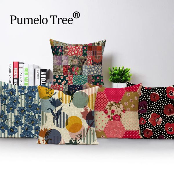 

jacquard pillowcase geometric flowers throw pillows for couch yellow home decor cushions custom cushion cover 45 x 45 cm case