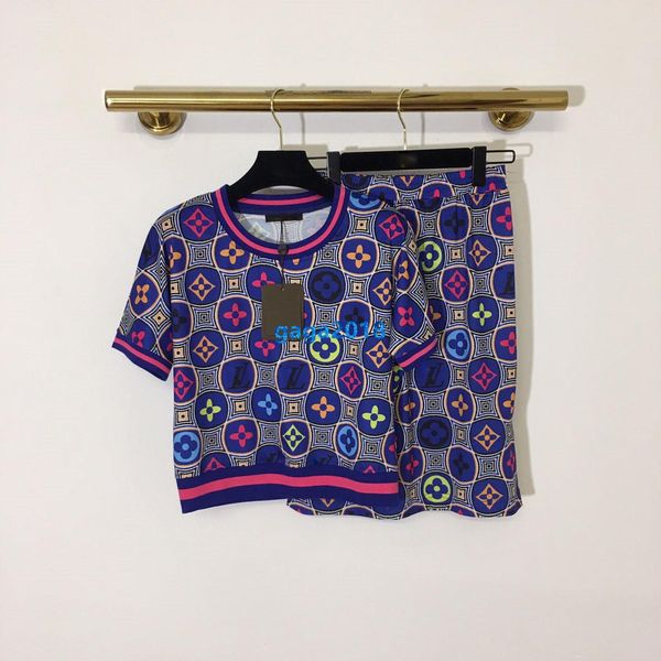 

высокого класса женщины девушки спортивная одежда комплект t-рубашка всех монограмма письмо топы с коротким рукавом футболка шорты рубашка ю, White