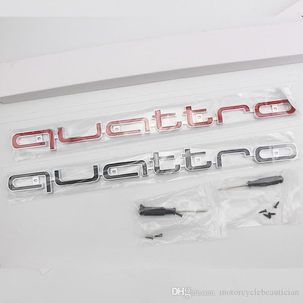 Quattro Logo Emblem Abzeichen Auto 3D Aufkleber ABS Quattro Aufkleber Frontgrill Untere Verkleidung Für Audi A4 A5 A6 A7 RS5 RS6 RS7 RS Q3 Auto A308r