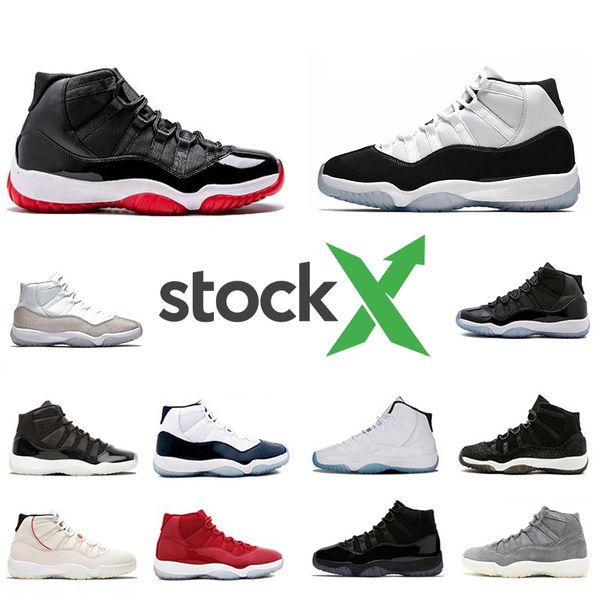 

stock x bred 11 mens basketball shoes 11s concord 45 black red space jam cap and gown athletic men women designer sports sneakers