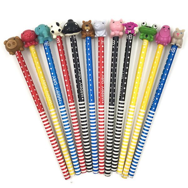 

cartoon cute animals bear cat rabbit sucker emoji toys pvc action figure model pencil er toys gifts for kids