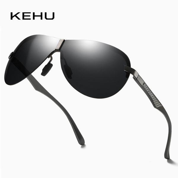 

kehu oversized rimless men sunglasses polarized driving night vision sunglasses retro style outdoor travel uv goggles male kh27, White;black