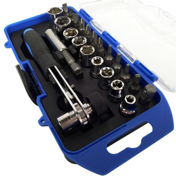 

23/25pcs sleeve screwdriver set ratchet wrench socket spanner drill combination kits for car bike rapid repair tool