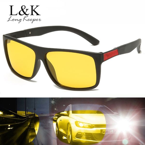 

night vision driving glasses tr90 polarized sunglasses men women anti-glare yellow night vision uv400 driver goggles gafas, White;black
