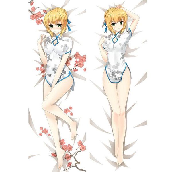 

new japanese anime fate stay night zero cheongsam saber throw otaku dakimakura gifts bedding hugging body pillow case 150x50 cm