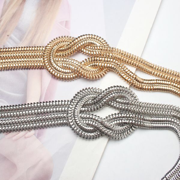 

женская мода золотой цепи пояса дизайнер женской одежды простой дикий пояс национальный ветер золотистая цепь платье, Black;brown