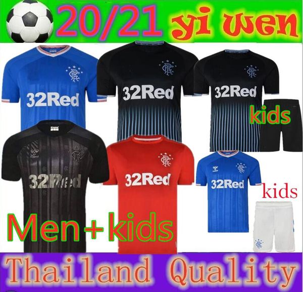 

and kids 2019 rangers fc home blue soccer jerseys 19 20 glasgow rangers away black football shirt uniform, Black;yellow