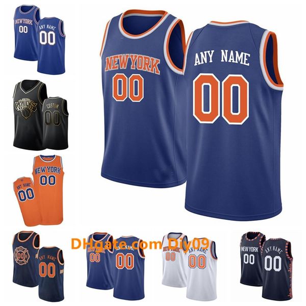 

customized new york knicks men women kid custom name number jersey 9 barrett 6 porzingis 13 noah basketball jerseys white black blue, Black;red