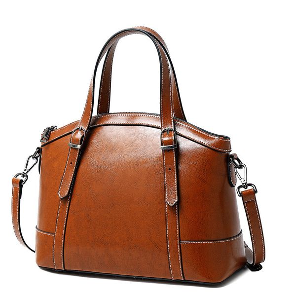 

woman bag 2019 genuine leather woman package demeanour shell package hundred take the hand bill of lading shoulder satchel