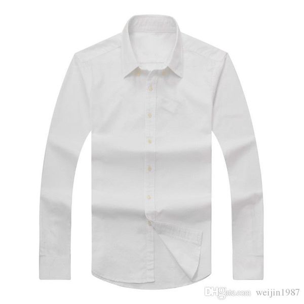 

2018 autumn winter men's long-sleeved casual solid shirt men's usa american brand polos shirts fashion oxford social shirt brand c, White;black