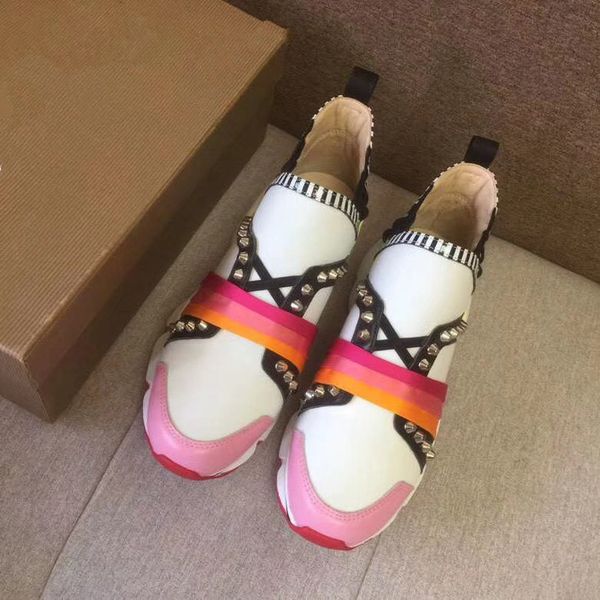 

2019 luxury de igner hoe ca ual women men neaker genuine leather heep kin arena lace up luxury trainer hoe heng190413