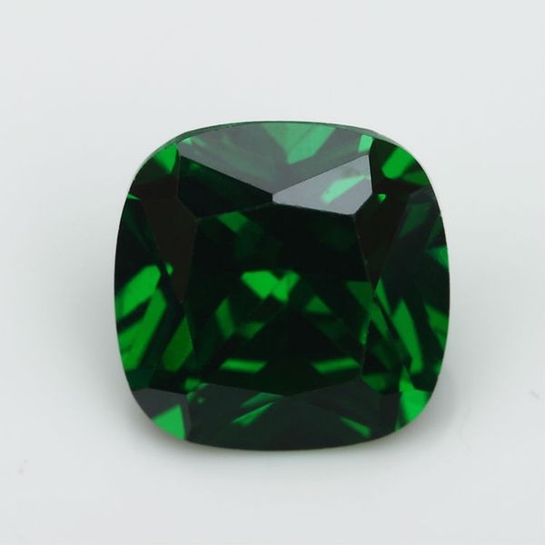 

5a size 5x5~10x10mm green color cushion shape cubic zircon oxide artificial gems for sale, Black