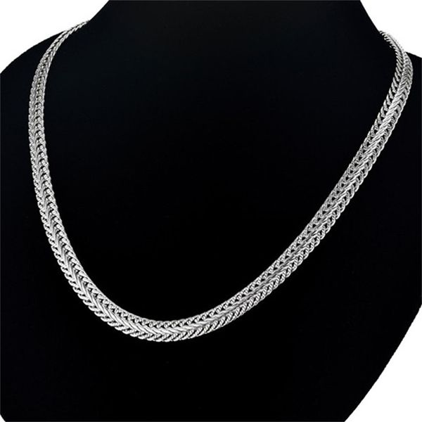 

gold & sliver 6mm wide necklace men jewelry female flat 45cm short chain choker ornament flat bone snake chain, Silver